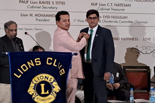 District Chairperson Lion Muneer Khan honoured by District Governor