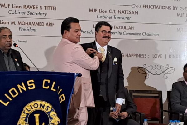 District Chairperson Lion Prasad Hari Parulekar honoured by District Governor